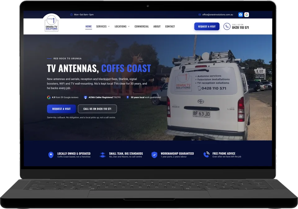 The Orara TV Solutions website